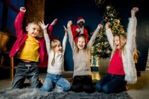 children enjoying christmas